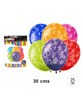 GLOBOS ESTAM. MARIPOSA R12 25UN/100