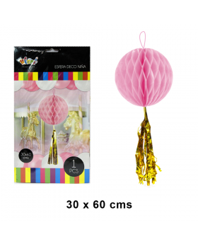 ESFERA TASSEL ROSADO GOLDEN/240