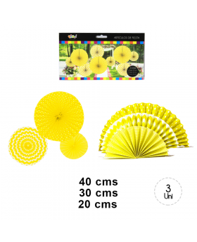 SET ABANICO DECO AMARILLO/120