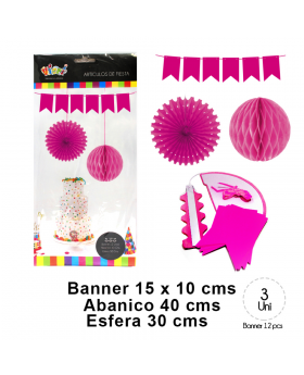 SET DECO FUXIA /120