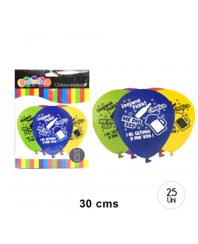 GLOBOS ESTAM. FELIZ CUMPLE R12 25UN/100