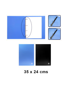 ARCHIVADOR PLAST 4 ANILLOS 1.5 PULG. 350 HOJAS /48