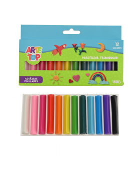 PLASTICINA TRIANGULAR 12 COLORES /96