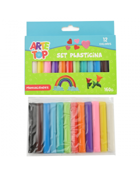 PLASTICINA 160 GRAMOS SET 12 COLORES/96