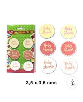 STICKERS MADERA BABY SHOWER NIÑA/500