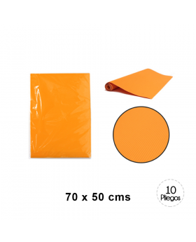 CARTON MICROCORRUGADO NARANJA 70x50cm 10UN