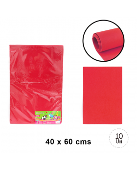 GOMA EVA LISA ROJO 40x60CM SET10U /20