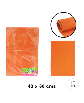 GOMA EVA LISA NARANJA 40x60CM SET10U /20