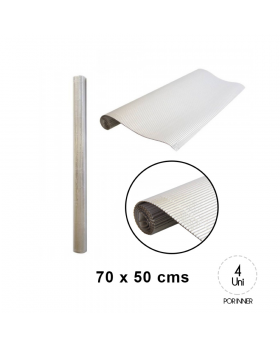 CARTON MICROCORRUGADO 50x70CM METAL PLATA ST10U/20