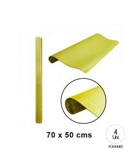 CARTON MICROCORRUGADO 50x70CM METAL ORO SET10U /20