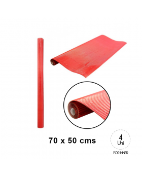 CARTON MICROCORRUGADO 50x70CM METAL ROJO SET10U/20