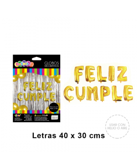 KIT GLOBO METAL FELIZ CUMPLE/240