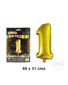 GOLD GLOBO METAL NUMERO 1/600