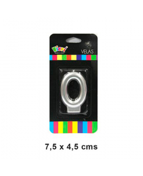 VELA NÚMERO #0 METAL PLATA/240