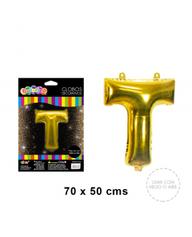 GLOBOS HELIO COLOR GOLD LETRA T/240