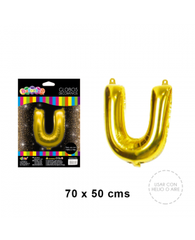 GLOBOS HELIO COLOR GOLD LETRA U/240