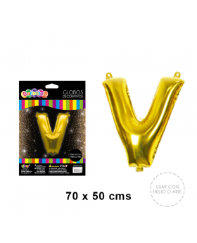 GLOBOS HELIO COLOR GOLD LETRA V/240