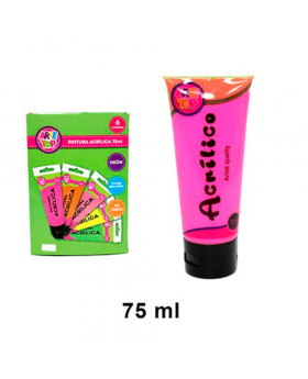 PINTURA ACRILICA 75 ML NEON FUCSIA/72