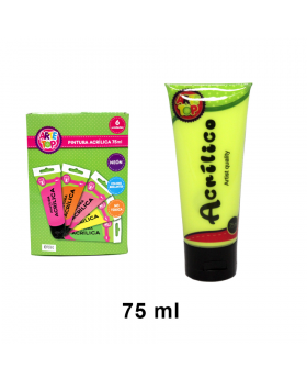 PINTURA ACRILICA 75 ML NEON AMARILLO/72