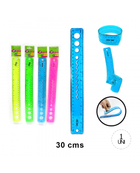 REGLA FLEXIBLE 30CM CON NORMOGRAFO/600