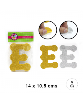 GOMA EVA GLITTER LETRA E SET5U /240