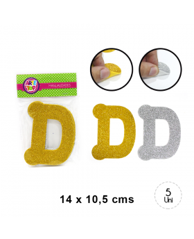 GOMA EVA GLITTER LETRA D SET5U /240