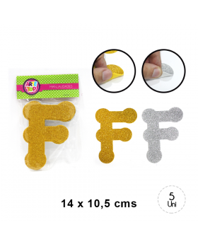 GOMA EVA GLITTER LETRA F SET5U /240