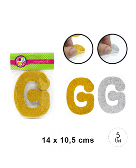 GOMA EVA GLITTER LETRA G SET5U /240