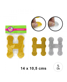 GOMA EVA GLITTER LETRA H SET5U /240