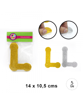 GOMA EVA GLITTER LETRA L SET5U /240