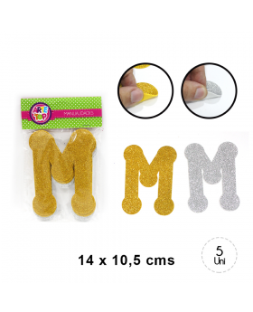 GOMA EVA GLITTER LETRA M SET5U /240