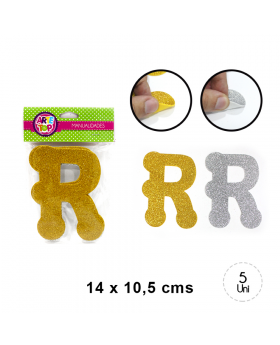 GOMA EVA GLITTER LETRA R SET5U /240