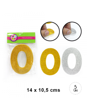 GOMA EVA GLITTER NUMERO 0 SET5U /240