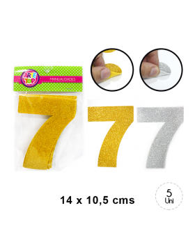 GOMA EVA GLITTER NUMERO 7 SET5U /240