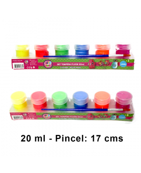 ST TEMPERA FLUOR 20ML CON PINCEL X6PCS/72