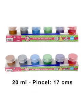 ST TEMPERA METALIZA 20ML CON PINCEL X6PCS/72