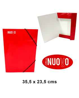 CARPETA CARTERA ELASTICO CARTON OFICIO ROJO /100