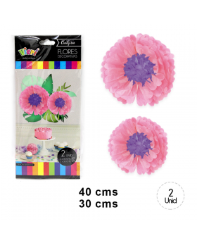 FLOR DECORATIVA PAPEL ROSADO SET2U /240