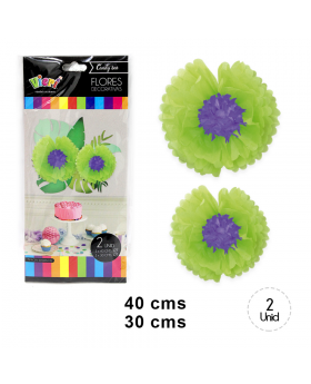 FLOR DECORATIVA PAPEL VERDE SET2U /240