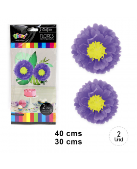 FLOR DECORATIVA PAPEL LILA SET2U /240