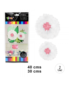 FLOR DECORATIVA PAPEL BLANCO SET2U /240