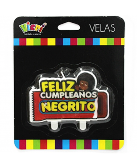 VELA FELIZCUMPLEAÑOSNEGRITO /144