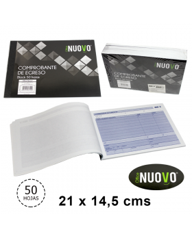 BLOCK REGISTRO EGRESO NUOVO 50HJS./100