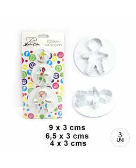 CORTADOR GALLETA FIGURA NIÑO SET3U /240