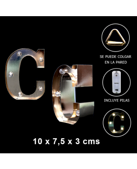 LETRA LED C COLOR GOLD 10x7.5x3CM /60