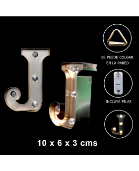 LETRA LED J GOLD 10x6x3CM /60