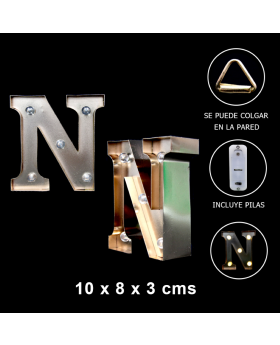 LETRA LED N GOLD 10x8x3CM /60