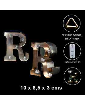 LETRA LED R GOLD 10x8.5x3CM /60