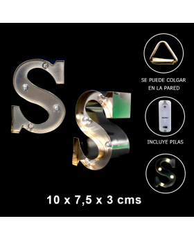 LETRA LED S GOLD 10x7.5x3CM /60