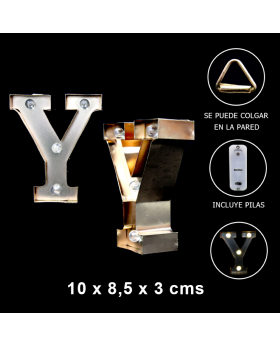 LETRA LED Y GOLD 10x8.5x3CM /60